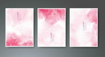 Set of creative hand painted abstract watercolor background. Design for your cover, date, postcard, banner, logo. vector