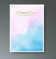 Set of creative hand painted abstract watercolor background. Design for your cover, date, postcard, banner, logo. vector