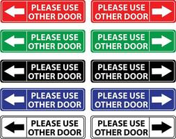 Please use other door graphic icon. Information label sign. Notice text direction symbol. flat style. vector