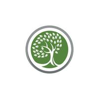 Logos of green Tree leaf ecology vector