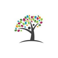 family tree logo template vector