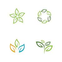 Logos of green Tree leaf ecology vector