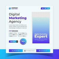 Digital marketing expert social media post or square banner template vector