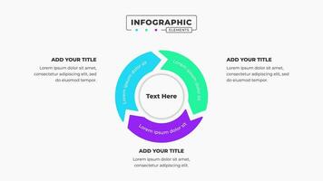 Vector circle arrow business infographic elements with 3 steps or options