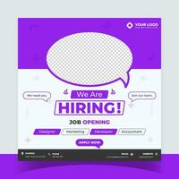 Job vacancy social media post square banner or social media post template vector