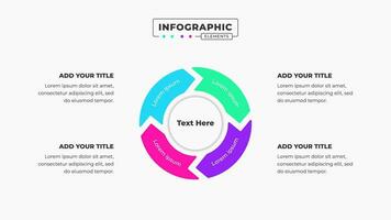 Modern vector arrow infographic design template with 4 steps or options