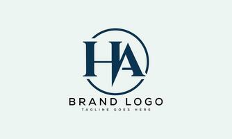 letter HA logo design vector template design for brand.