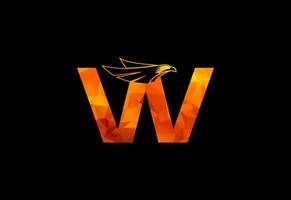 Low poly in a with Eagle head monogram letter.  Free Vector