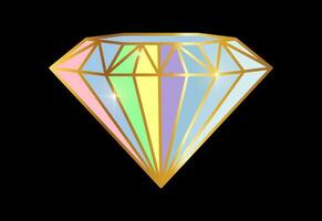 dorado color brillante diamante brillante logo vector diseño