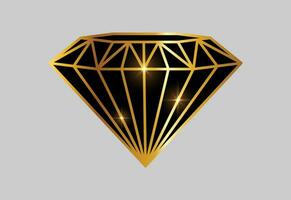 Golden color shiny diamond bright logo vector design