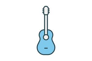 guitar icon. icon related to music, party. flat line icon style. simple vector design editable