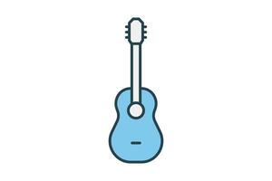 guitar icon. icon related to music, party. flat line icon style. simple vector design editable