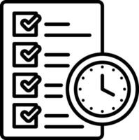 time management icon line vector illustration