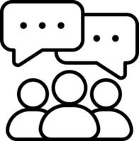 discussion icon line vector illustration