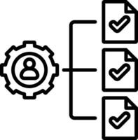 datos administración icono línea vector ilustración