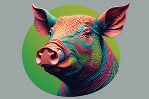 AI generated Sheep on a solid color background. Photo in old color image style. ai generative