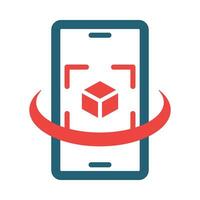 Augmented Reality Vector Glyph Two Color Icons For Personal And Commercial Use.