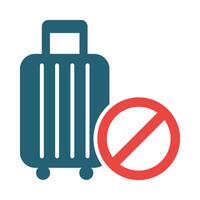 No Travelling Vector Glyph Two Color Icons For Personal And Commercial Use.