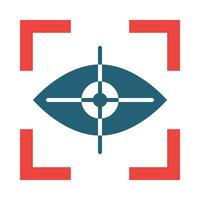 Eye Tracking Vector Glyph Two Color Icons For Personal And Commercial Use.