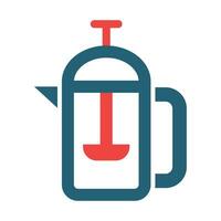 French Press Vector Glyph Two Color Icons For Personal And Commercial Use.