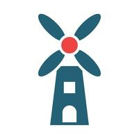 Windmill Vector Glyph Two Color Icons For Personal And Commercial Use.