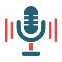 Voice Recorder Vector Glyph Two Color Icons For Personal And Commercial Use.
