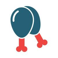 Chicken Leg Vector Glyph Two Color Icons For Personal And Commercial Use.
