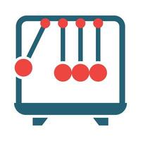 Newton's Cradle Vector Glyph Two Color Icons For Personal And Commercial Use.