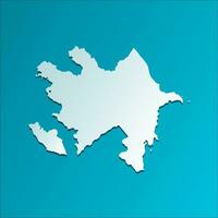 Vector isolated simplified illustration icon with blue silhouette of Azerbaijan map. Dark blue background