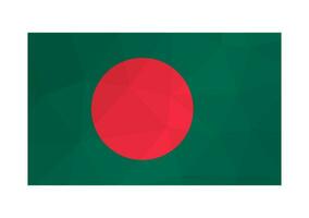 vector aislado ilustración. nacional bangladeshi bandera con rojo punto, verde antecedentes. oficial símbolo de bangladesh creativo diseño en bajo escuela politécnica estilo con triangular formas degradado efecto.