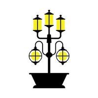 Flat illustration of street and park lighting vector