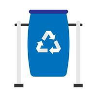 Flat illustration of trash can vector