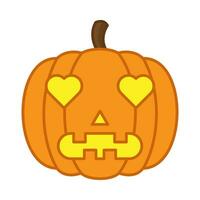 Scary pumpkin head flat illustration vector