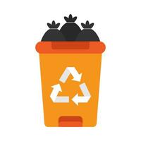 Flat illustration of trash can vector