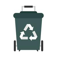 Flat illustration of trash can vector