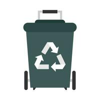 Flat illustration of trash can vector