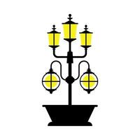 Flat illustration of street and park lighting vector