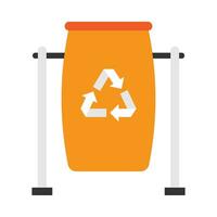 Flat illustration of trash can vector