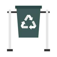 Flat illustration of trash can vector