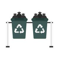 Flat illustration of trash can vector