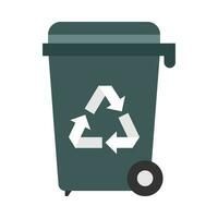 Flat illustration of trash can vector