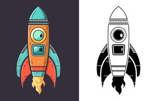 Space rocket launch vector illustration