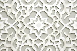 AI generated Seamless Arabic Mosque Decorative Pattern on White photo