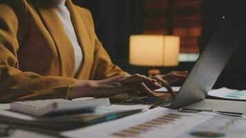 Audit concept,Administrator business man financial inspector and secretary making report calculating balance. Internal Revenue Service checking document. video