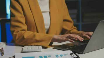 Audit concept,Administrator business man financial inspector and secretary making report calculating balance. Internal Revenue Service checking document. video