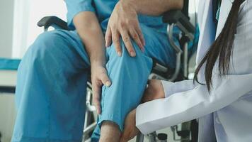 Physiotherapist instructing the patient during exercise video