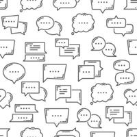 Dialogue balloon, chat bubble seamless pattern vector