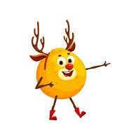 Christmas orange character with Xmas deer antlers vector