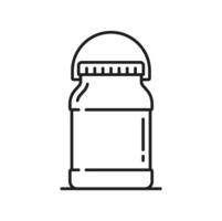 Honey bottle with cap, food container for jam icon vector