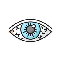 Allergy irritated eyes symptom color line icon vector